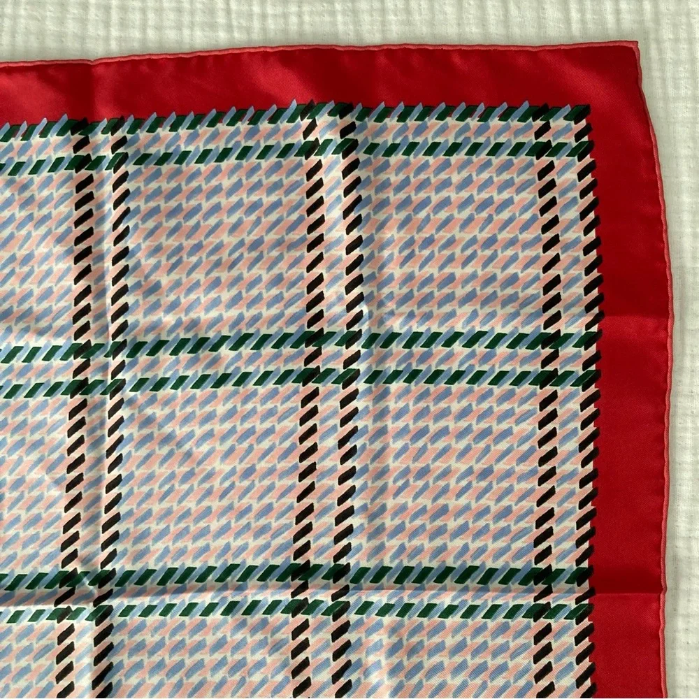 Dior Silk Scarf Geometric Print Red - 21”